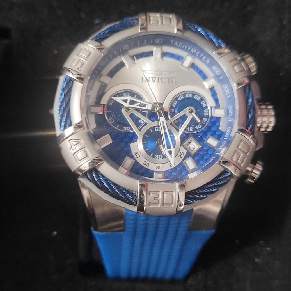 Invicta Bolt Blue and Silver Chronograph